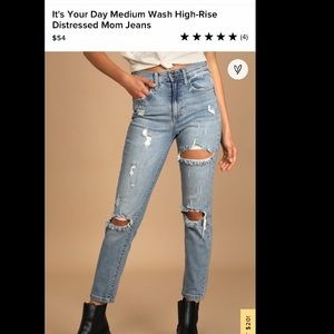It's Your Day Medium Wash High-Rise Distressed Mom Jeans